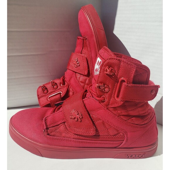 Vlado Footwear Mens Atlas II 2 Red Mono Hi-Top Shoes IG-1500-5R US Size 8 - Picture 2 of 16